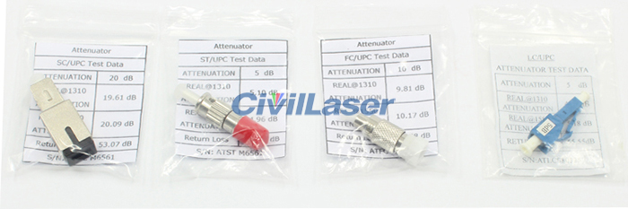 0-30dB FC PC Yin and Yang Type Fixed Optical Attenuator 1250nm to 1650nm